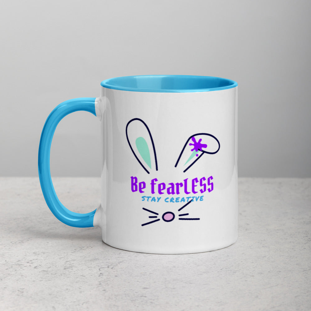 Be FearLESS Stay Creative Rabbit Mug w. Color Inside