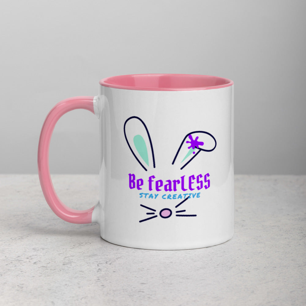 Be FearLESS Stay Creative Rabbit Mug w. Color Inside