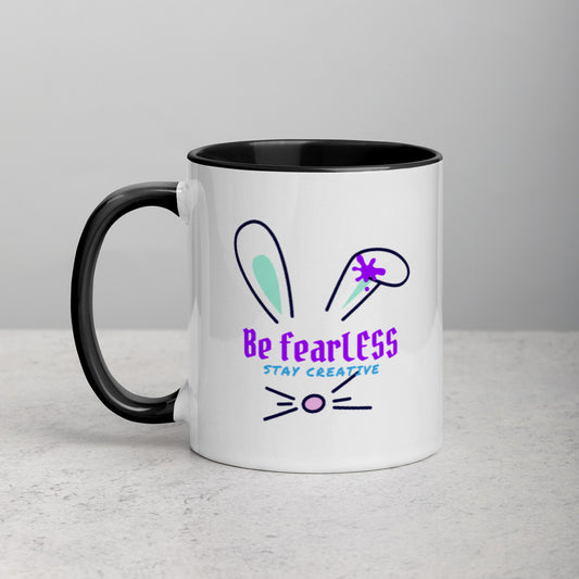 Be FearLESS Stay Creative Rabbit Mug w. Color Inside